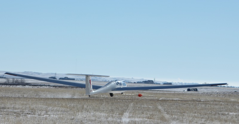 Winch launch takeoff in Grob, New Years Day 2016